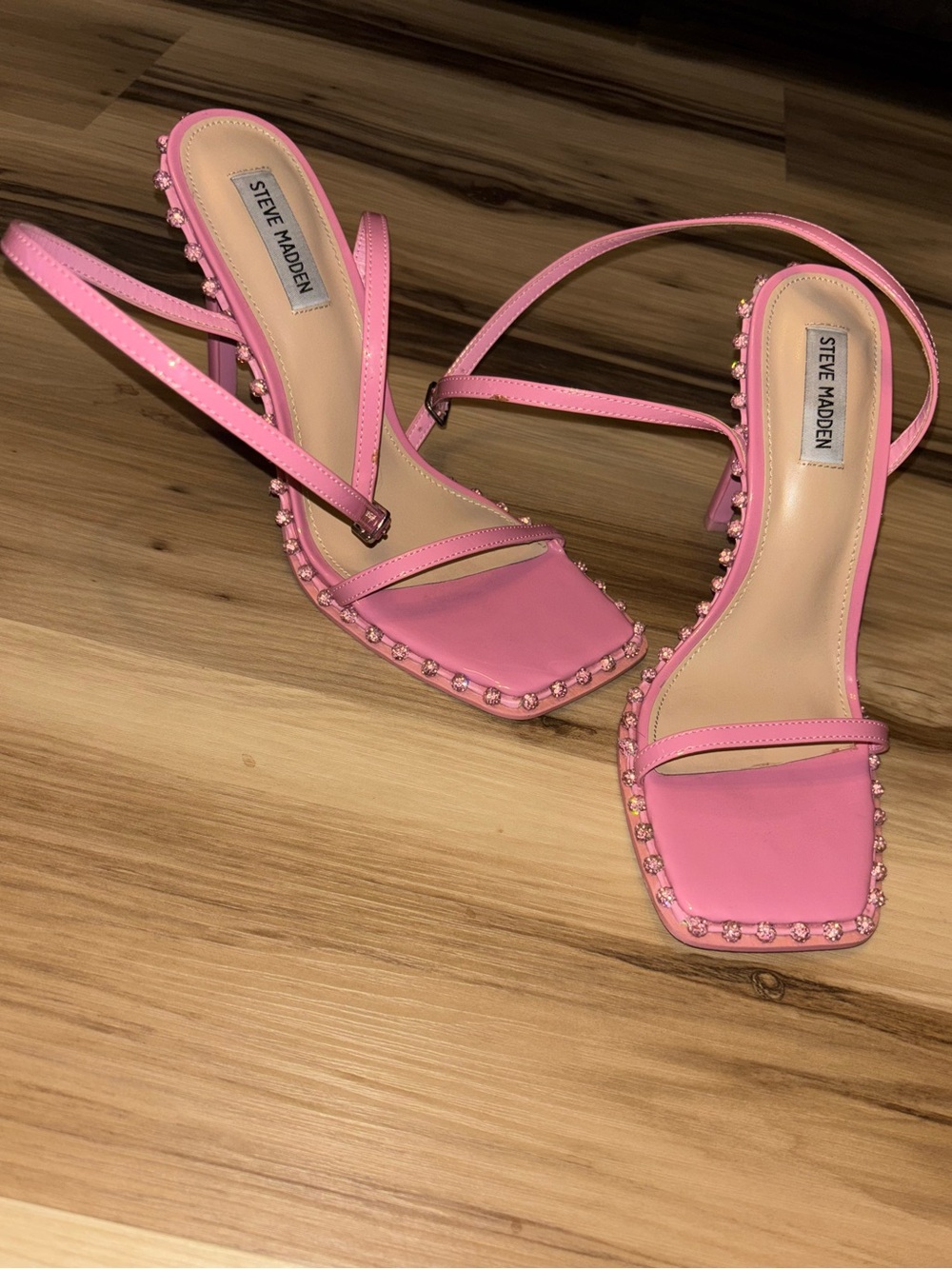 Steve Madden Pink Studded Strappy Heels